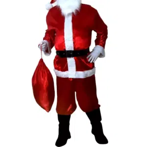Fantasia Papai Noel Adulto Cetim Luxo 8 Itens P Ao GG